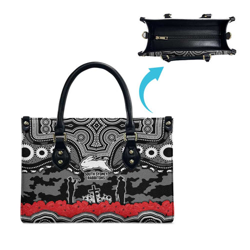 ANZAC Day South Sydney Rabbitohs Leather Bag Military Memorial Aboriginal Indigenous Art