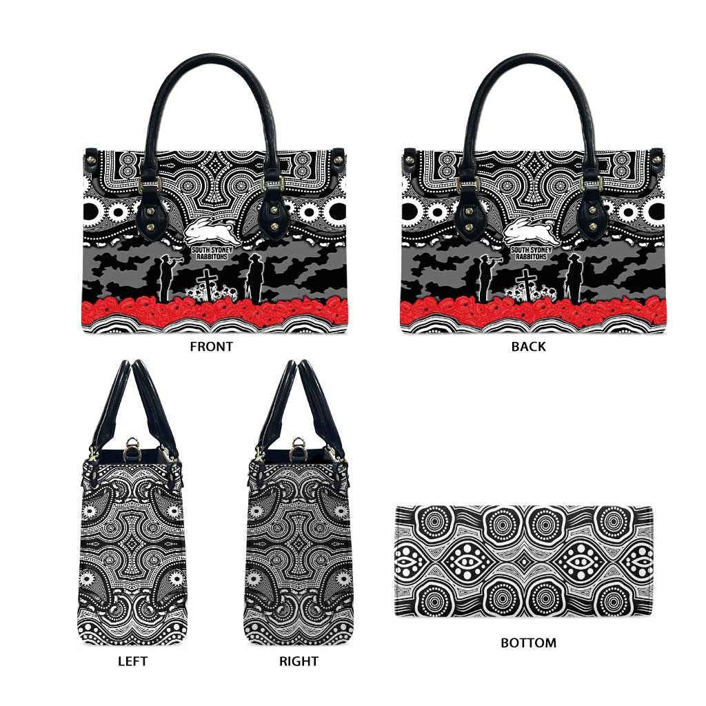ANZAC Day South Sydney Rabbitohs Leather Bag Military Memorial Aboriginal Indigenous Art
