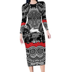 ANZAC Day South Sydney Rabbitohs Long Sleeve Bodycon Dress Military Memorial Aboriginal Indigenous Art