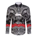 ANZAC Day South Sydney Rabbitohs Long Sleeve Button Shirt Military Memorial Aboriginal Indigenous Art