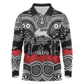 ANZAC Day South Sydney Rabbitohs Long Sleeve Polo Shirt Military Memorial Aboriginal Indigenous Art