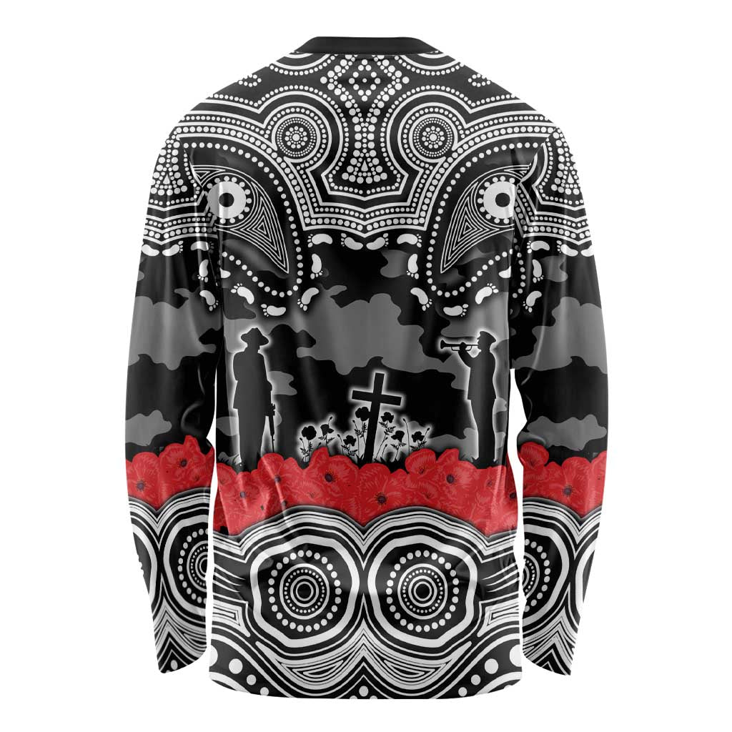 ANZAC Day South Sydney Rabbitohs Long Sleeve Shirt Military Memorial Aboriginal Indigenous Art