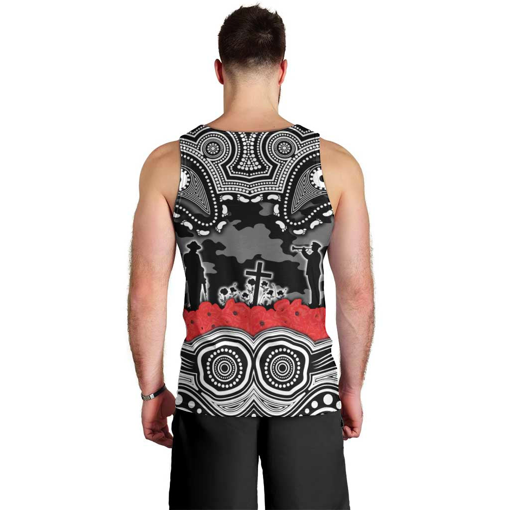 ANZAC Day South Sydney Rabbitohs Men Tank Top Military Memorial Aboriginal Indigenous Art