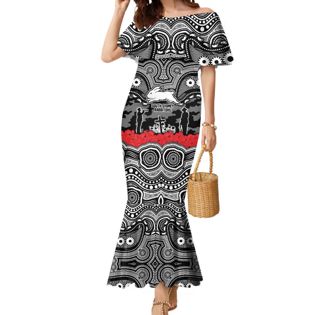 ANZAC Day South Sydney Rabbitohs Mermaid Dress Military Memorial Aboriginal Indigenous Art