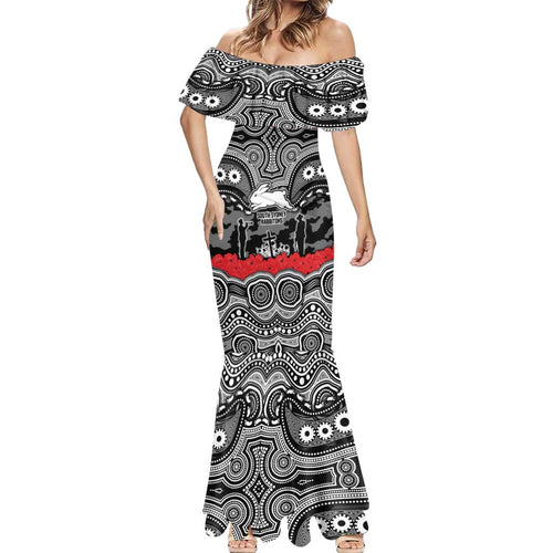 ANZAC Day South Sydney Rabbitohs Mermaid Dress Military Memorial Aboriginal Indigenous Art