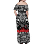 ANZAC Day South Sydney Rabbitohs Off Shoulder Maxi Dress Military Memorial Aboriginal Indigenous Art