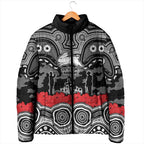 ANZAC Day South Sydney Rabbitohs Padded Jacket Military Memorial Aboriginal Indigenous Art