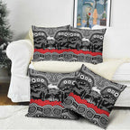 ANZAC Day South Sydney Rabbitohs Pillow Cover Military Memorial Aboriginal Indigenous Art