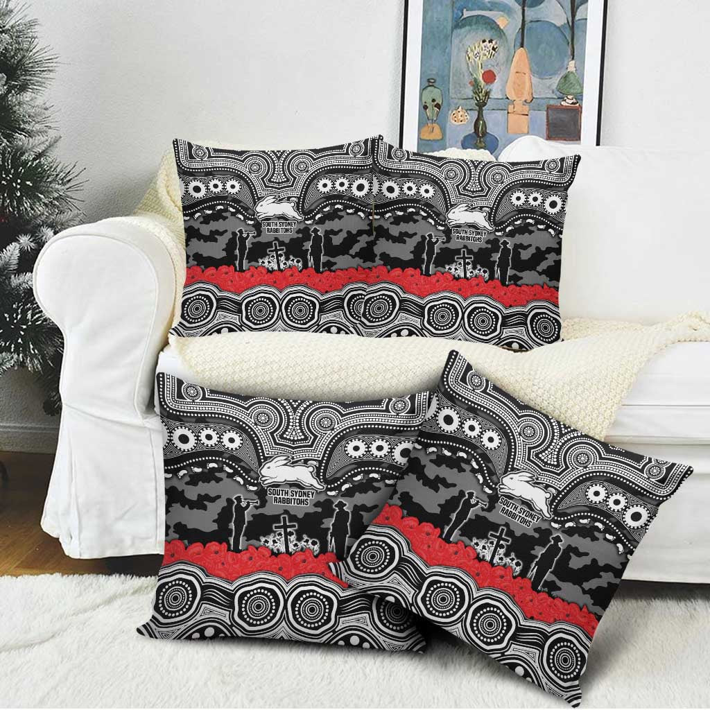 ANZAC Day South Sydney Rabbitohs Pillow Cover Military Memorial Aboriginal Indigenous Art