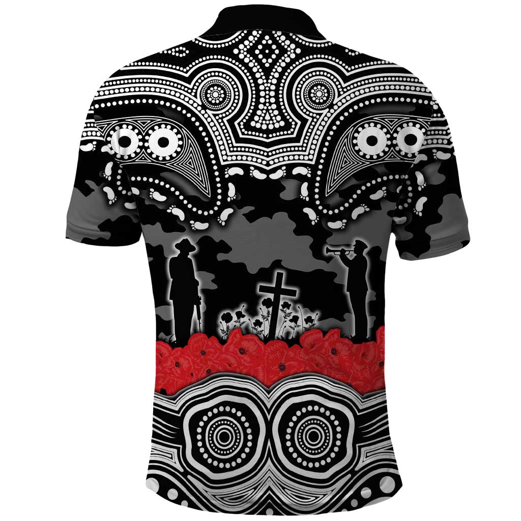 ANZAC Day South Sydney Rabbitohs Polo Shirt Military Memorial Aboriginal Indigenous Art
