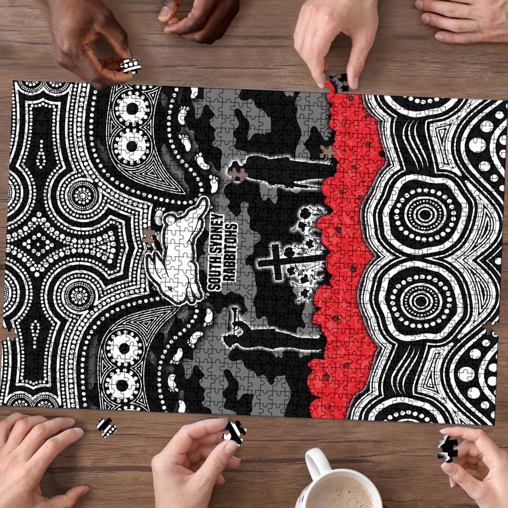 ANZAC Day South Sydney Rabbitohs Puzzle Military Memorial Aboriginal Indigenous Art