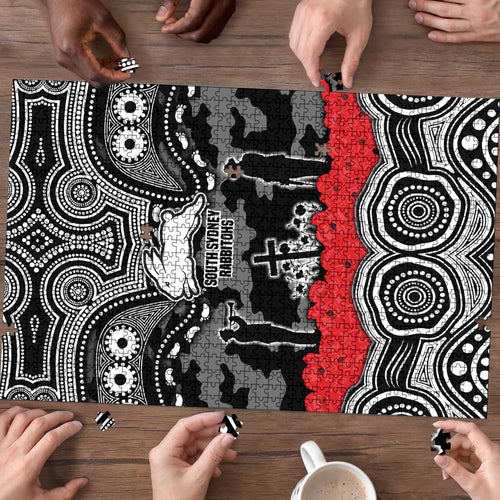 ANZAC Day South Sydney Rabbitohs Puzzle Military Memorial Aboriginal Indigenous Art