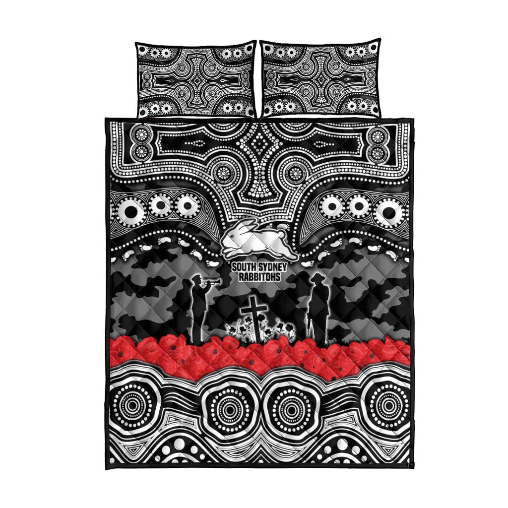 ANZAC Day South Sydney Rabbitohs Quilt Bed Set Military Memorial Aboriginal Indigenous Art