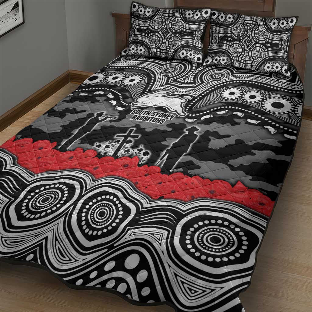ANZAC Day South Sydney Rabbitohs Quilt Bed Set Military Memorial Aboriginal Indigenous Art