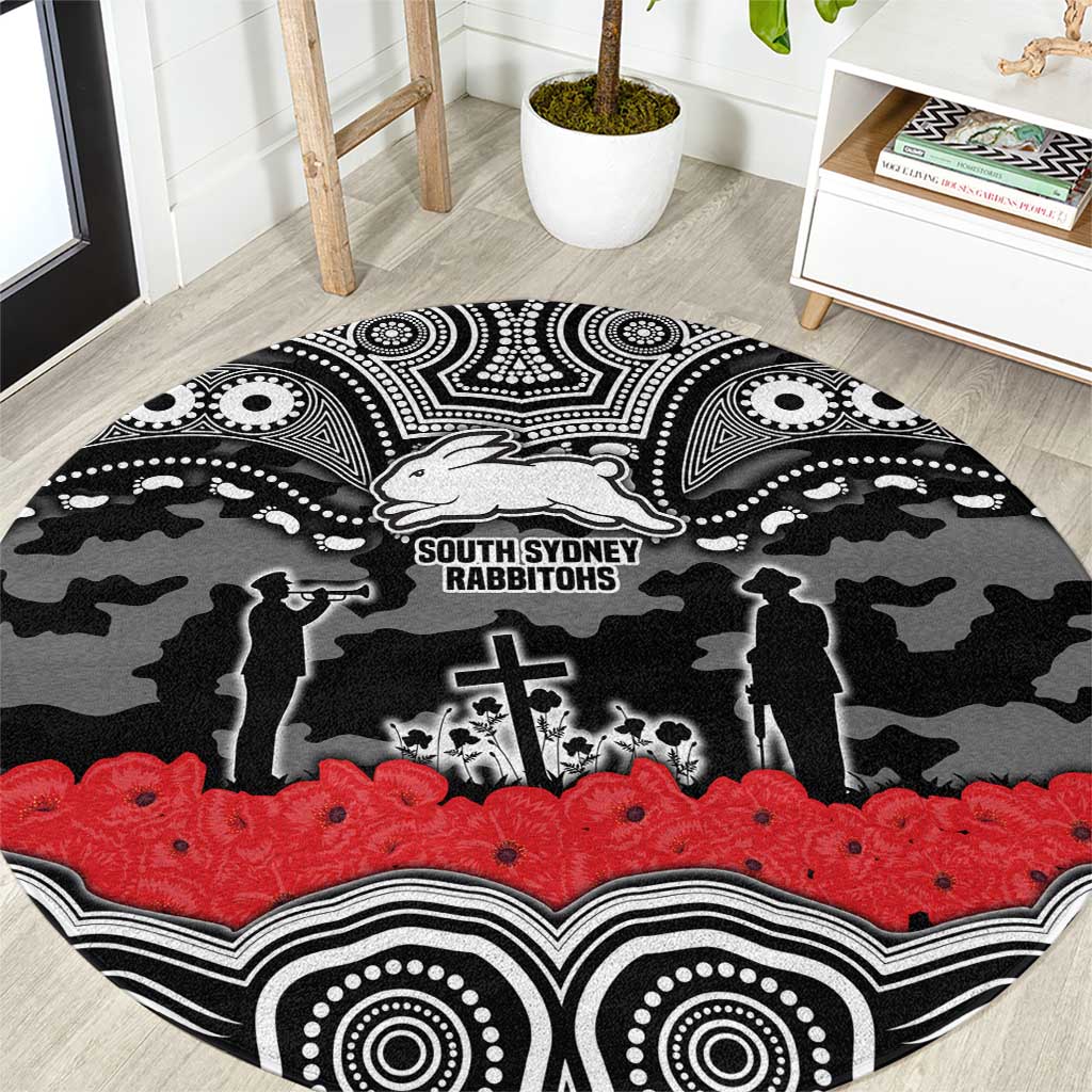 ANZAC Day South Sydney Rabbitohs Round Carpet Military Memorial Aboriginal Indigenous Art