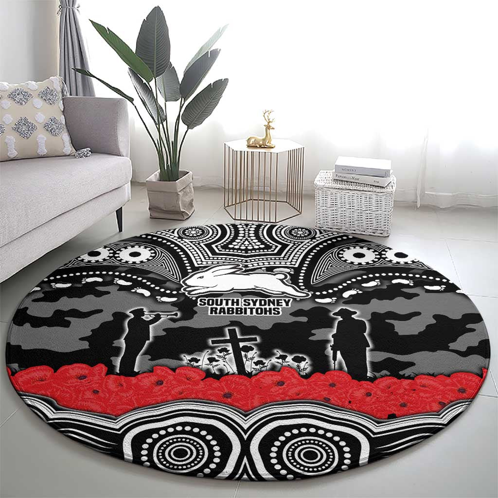 ANZAC Day South Sydney Rabbitohs Round Carpet Military Memorial Aboriginal Indigenous Art