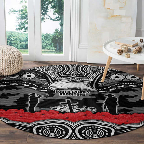 ANZAC Day South Sydney Rabbitohs Round Carpet Military Memorial Aboriginal Indigenous Art