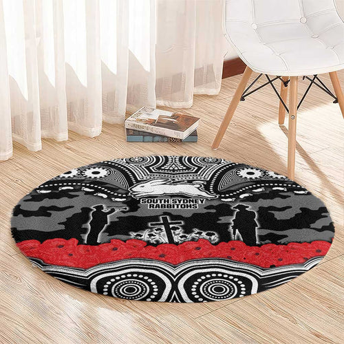 ANZAC Day South Sydney Rabbitohs Round Carpet Military Memorial Aboriginal Indigenous Art