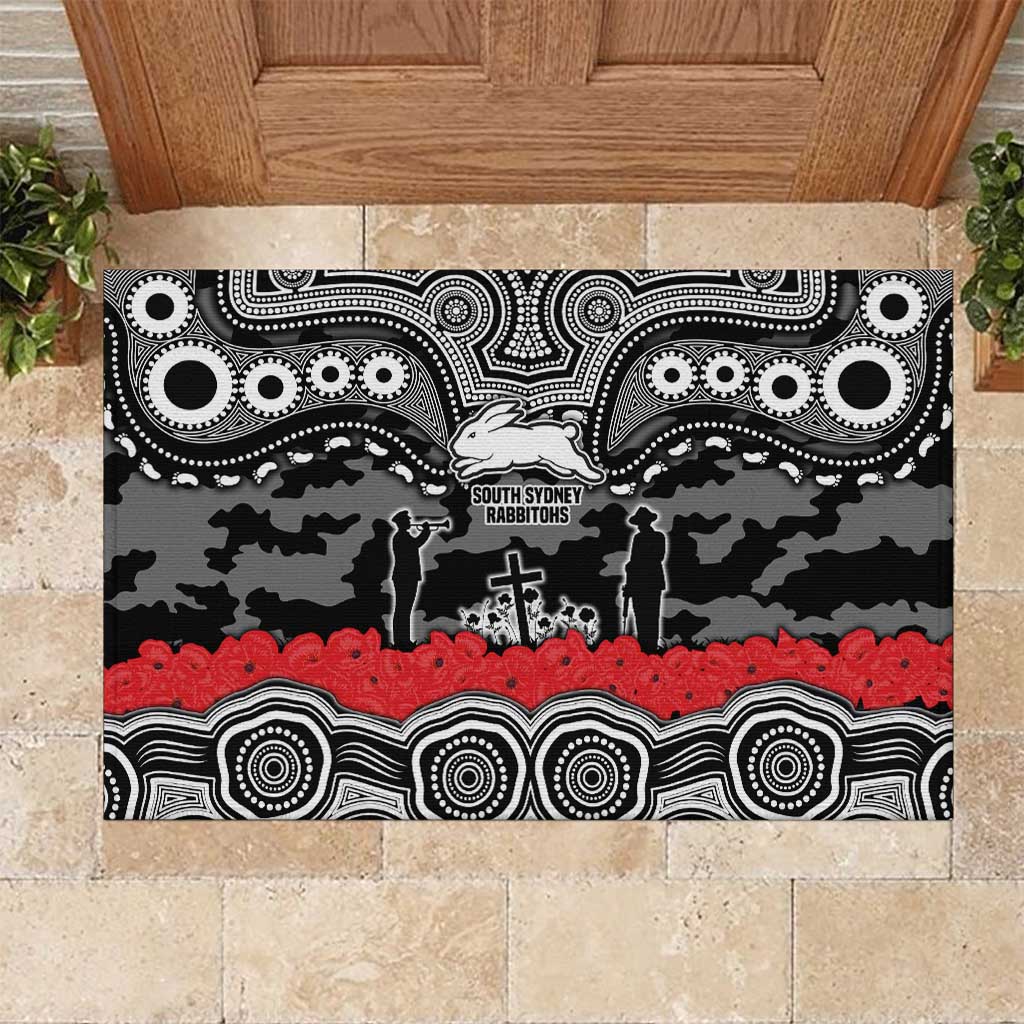 ANZAC Day South Sydney Rabbitohs Rubber Doormat Military Memorial Aboriginal Indigenous Art