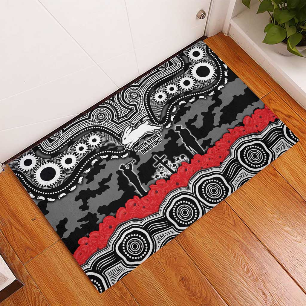 ANZAC Day South Sydney Rabbitohs Rubber Doormat Military Memorial Aboriginal Indigenous Art