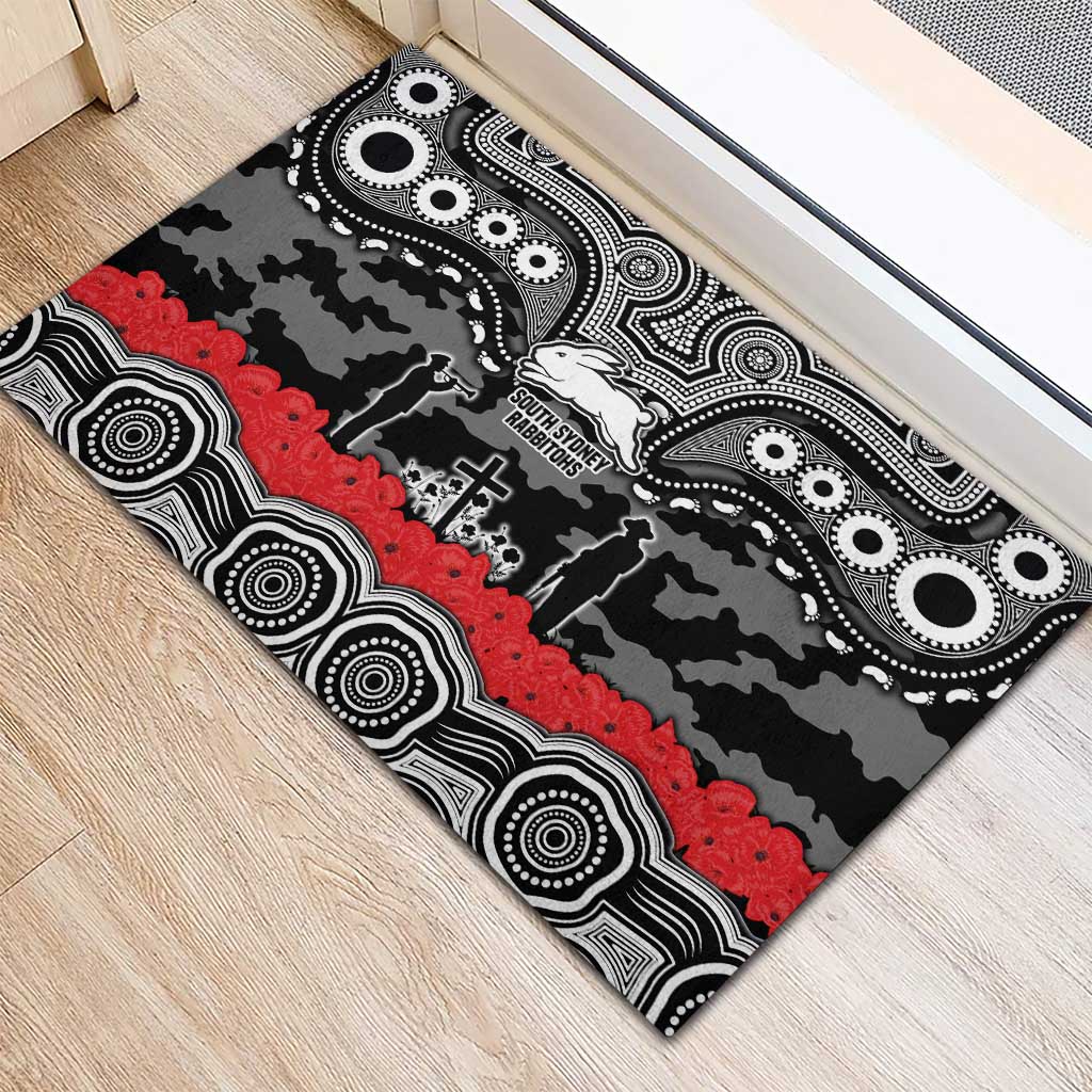 ANZAC Day South Sydney Rabbitohs Rubber Doormat Military Memorial Aboriginal Indigenous Art