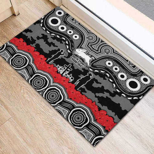 ANZAC Day South Sydney Rabbitohs Rubber Doormat Military Memorial Aboriginal Indigenous Art