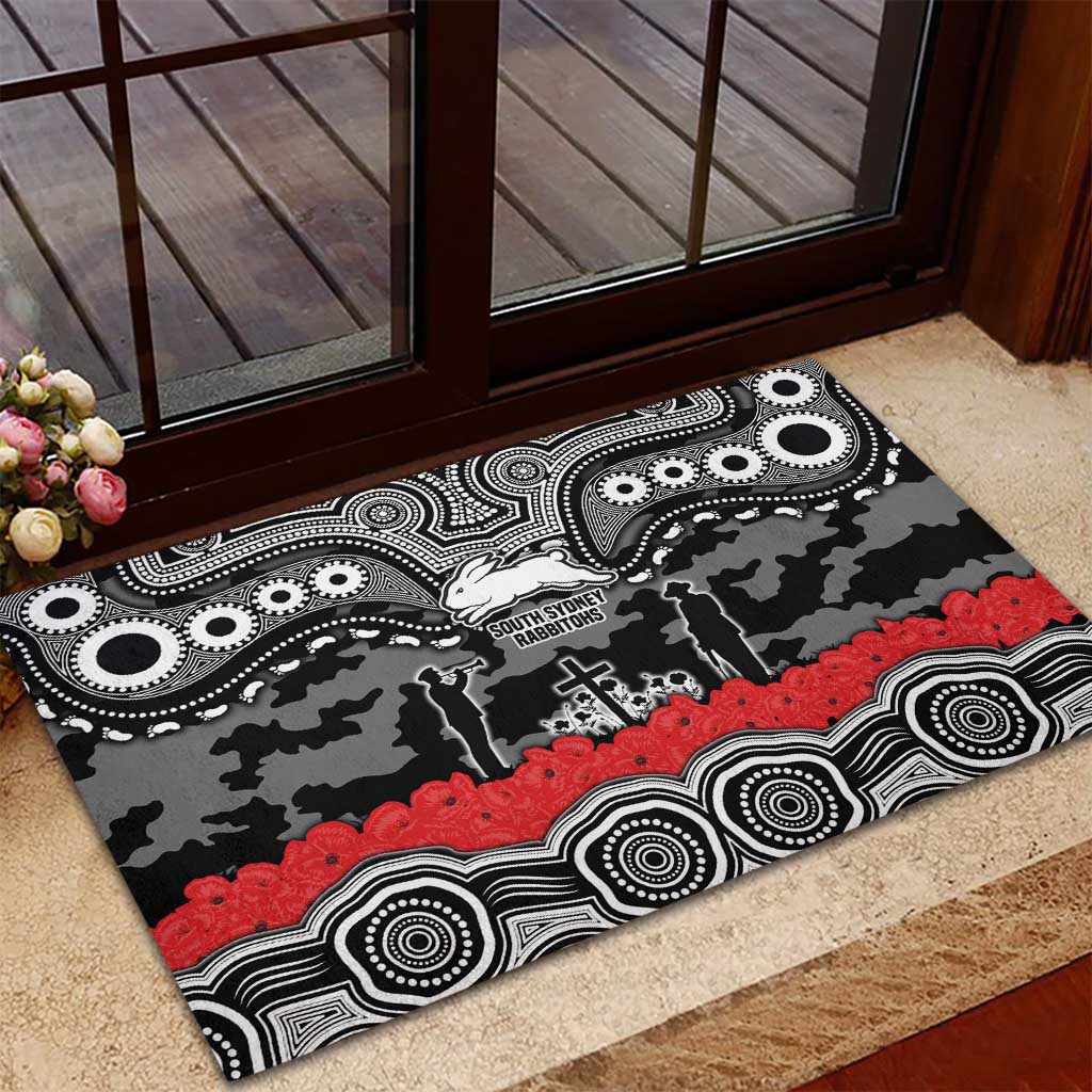ANZAC Day South Sydney Rabbitohs Rubber Doormat Military Memorial Aboriginal Indigenous Art
