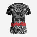 ANZAC Day South Sydney Rabbitohs Scrub Top Military Memorial Aboriginal Indigenous Art