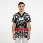 ANZAC Day South Sydney Rabbitohs Scrub Top Military Memorial Aboriginal Indigenous Art