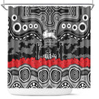 ANZAC Day South Sydney Rabbitohs Shower Curtain Military Memorial Aboriginal Indigenous Art