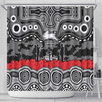 ANZAC Day South Sydney Rabbitohs Shower Curtain Military Memorial Aboriginal Indigenous Art