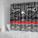 ANZAC Day South Sydney Rabbitohs Shower Curtain Military Memorial Aboriginal Indigenous Art