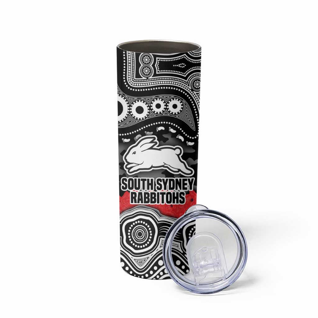 ANZAC Day South Sydney Rabbitohs Skinny Tumbler Military Memorial Aboriginal Indigenous Art