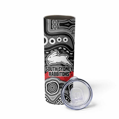 ANZAC Day South Sydney Rabbitohs Skinny Tumbler Military Memorial Aboriginal Indigenous Art