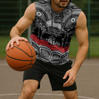 ANZAC Day South Sydney Rabbitohs Sleeveless Hoodie Military Memorial Aboriginal Indigenous Art