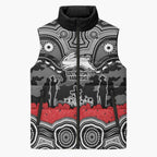 ANZAC Day South Sydney Rabbitohs Sleeveless Puffer Jacket Military Memorial Aboriginal Indigenous Art