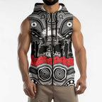 ANZAC Day South Sydney Rabbitohs Sleeveless Zip Hoodie Military Memorial Aboriginal Indigenous Art