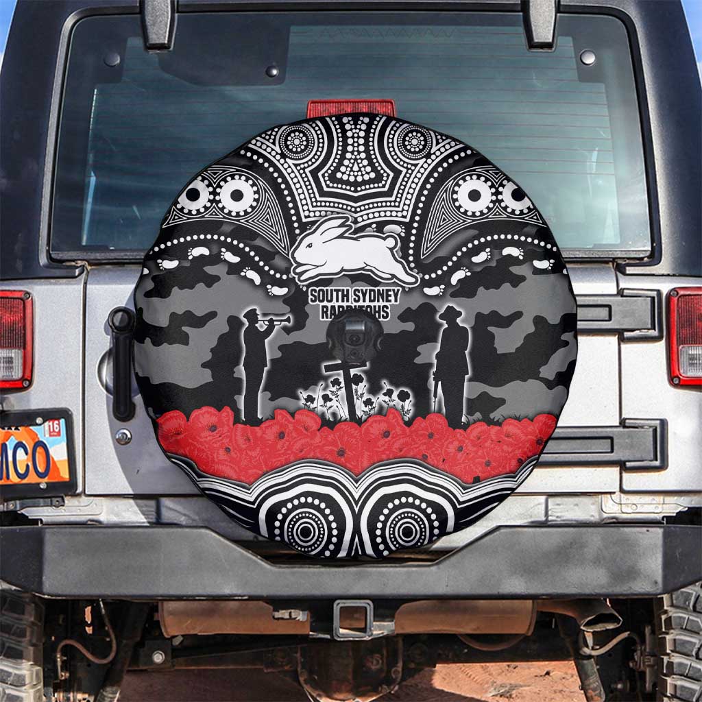 ANZAC Day South Sydney Rabbitohs Spare Tire Cover Military Memorial Aboriginal Indigenous Art