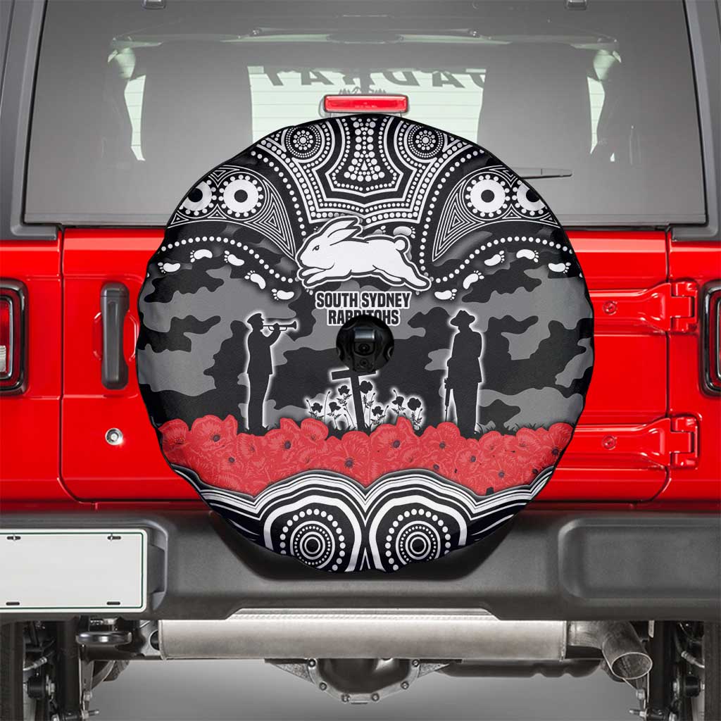 ANZAC Day South Sydney Rabbitohs Spare Tire Cover Military Memorial Aboriginal Indigenous Art