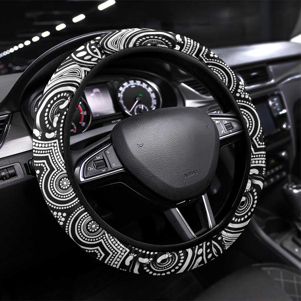 ANZAC Day South Sydney Rabbitohs Steering Wheel Cover Military Memorial Aboriginal Indigenous Art
