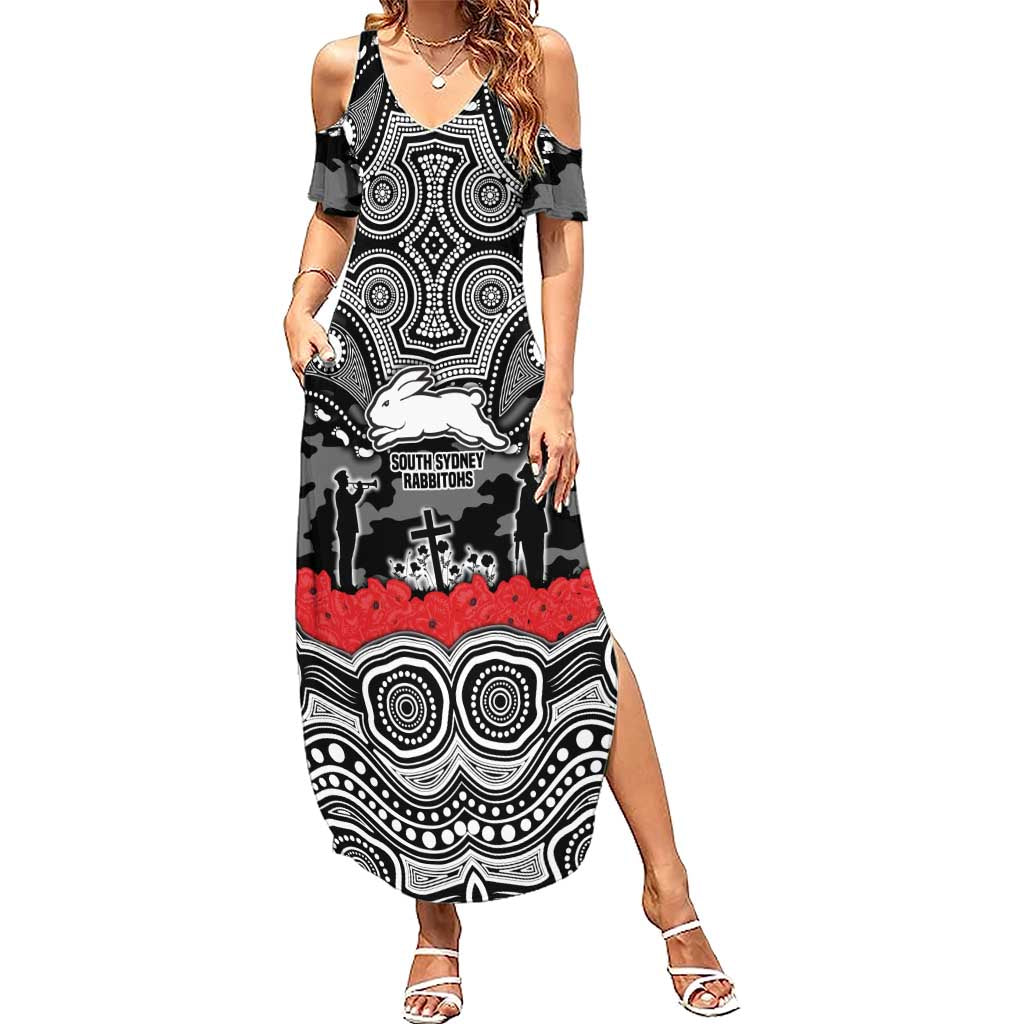 ANZAC Day South Sydney Rabbitohs Summer Maxi Dress Military Memorial Aboriginal Indigenous Art