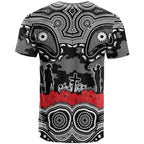 ANZAC Day South Sydney Rabbitohs T Shirt Military Memorial Aboriginal Indigenous Art