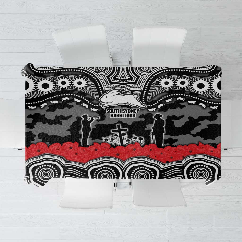 ANZAC Day South Sydney Rabbitohs Tablecloth Military Memorial Aboriginal Indigenous Art