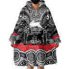 ANZAC Day South Sydney Rabbitohs Wearable Blanket Hoodie Military Memorial Aboriginal Indigenous Art