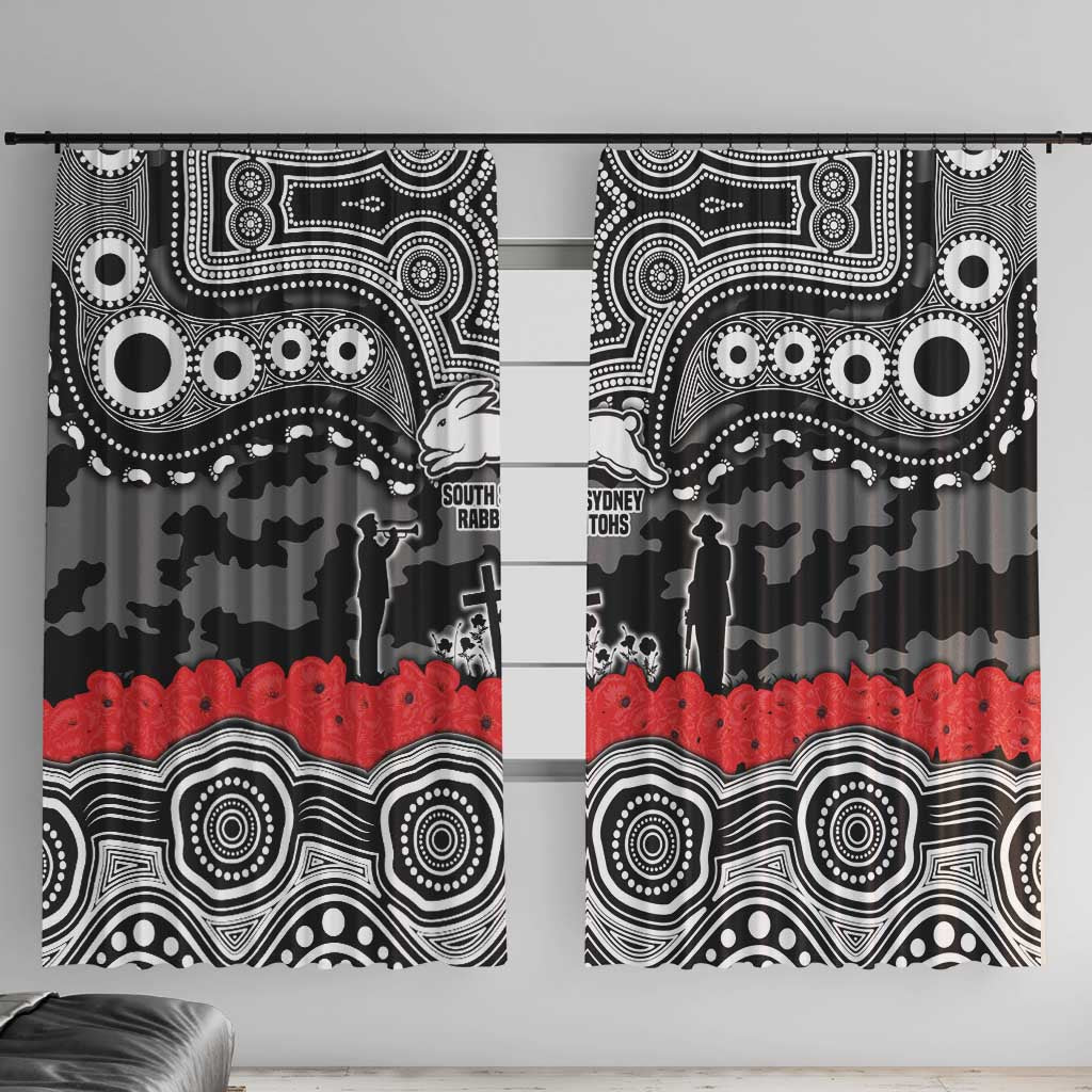 ANZAC Day South Sydney Rabbitohs Window Curtain Military Memorial Aboriginal Indigenous Art