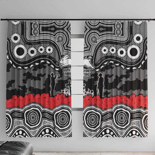 ANZAC Day South Sydney Rabbitohs Window Curtain Military Memorial Aboriginal Indigenous Art
