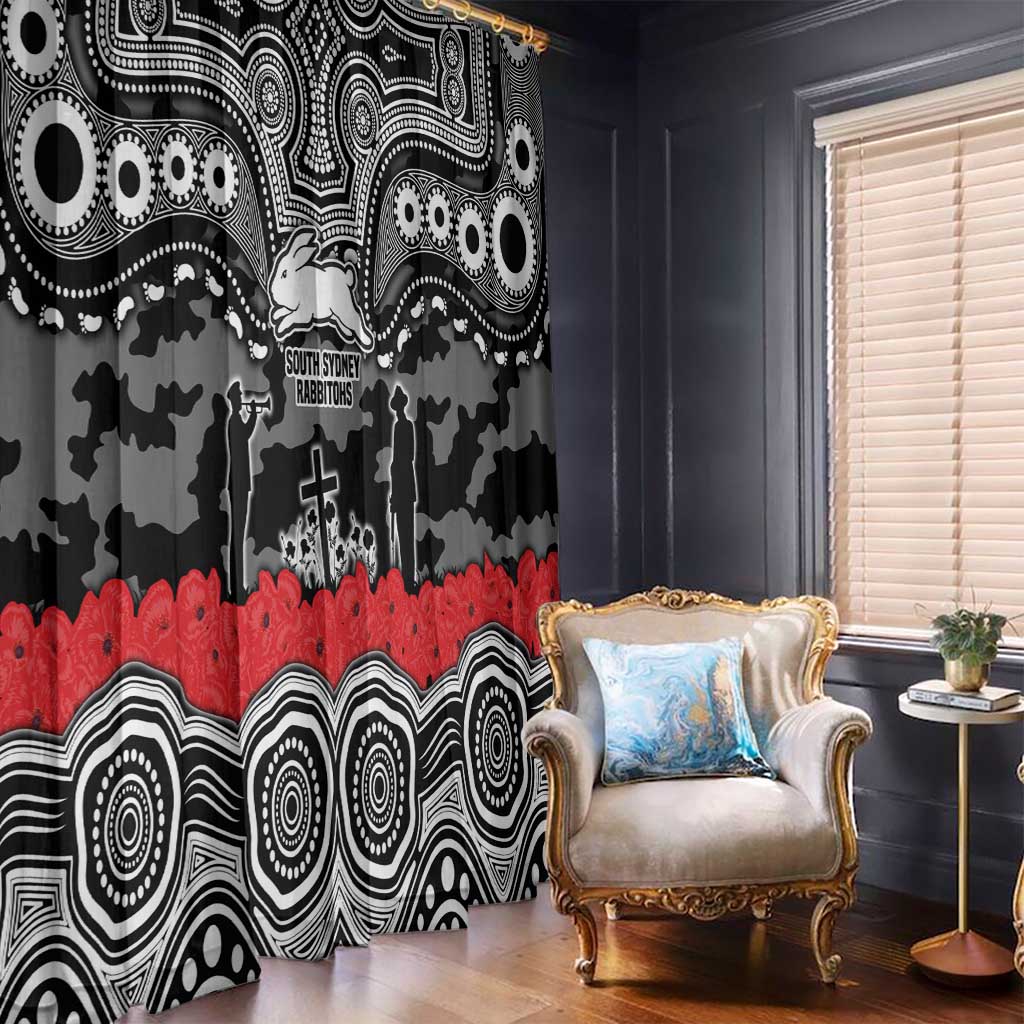 ANZAC Day South Sydney Rabbitohs Window Curtain Military Memorial Aboriginal Indigenous Art