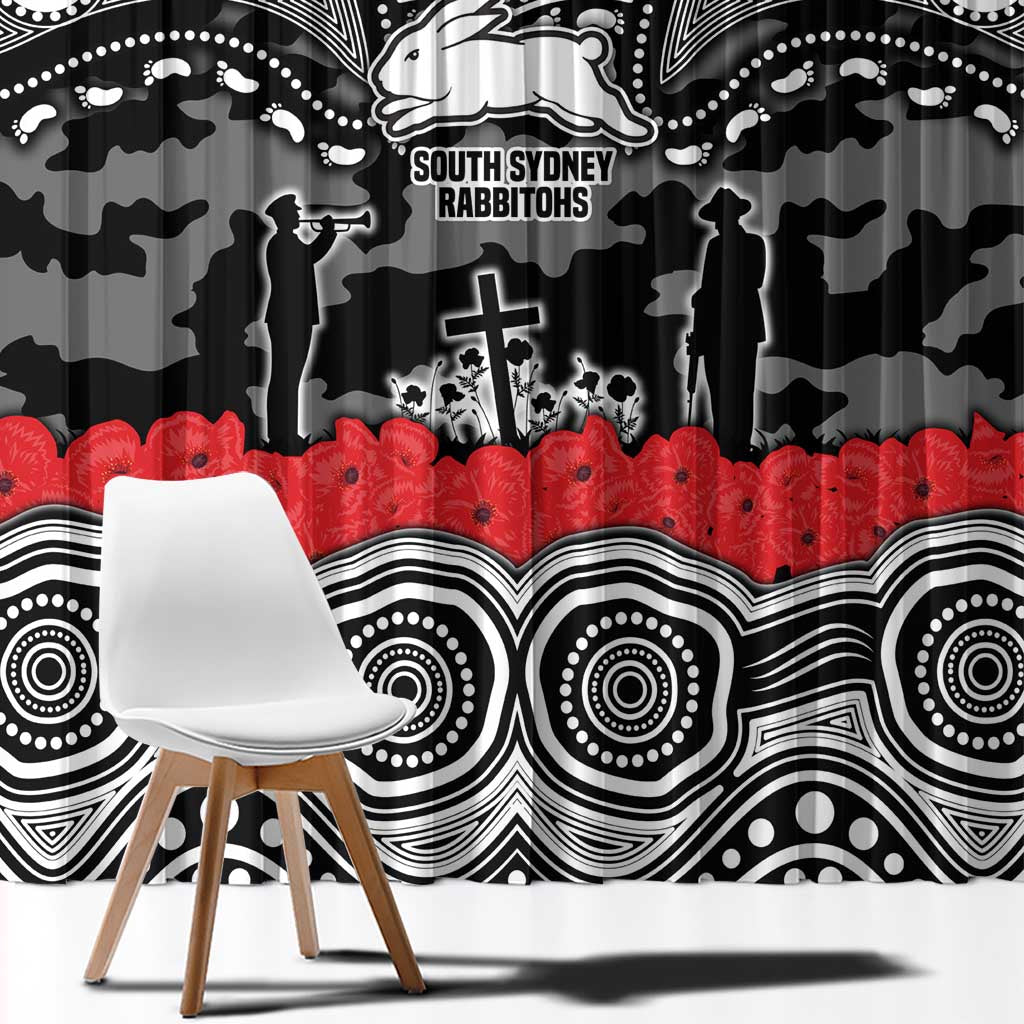ANZAC Day South Sydney Rabbitohs Window Curtain Military Memorial Aboriginal Indigenous Art