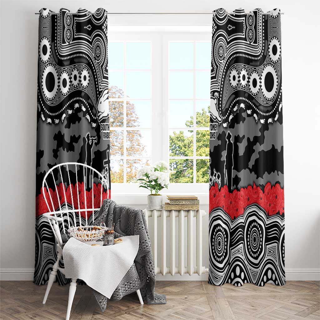 ANZAC Day South Sydney Rabbitohs Window Curtain Military Memorial Aboriginal Indigenous Art