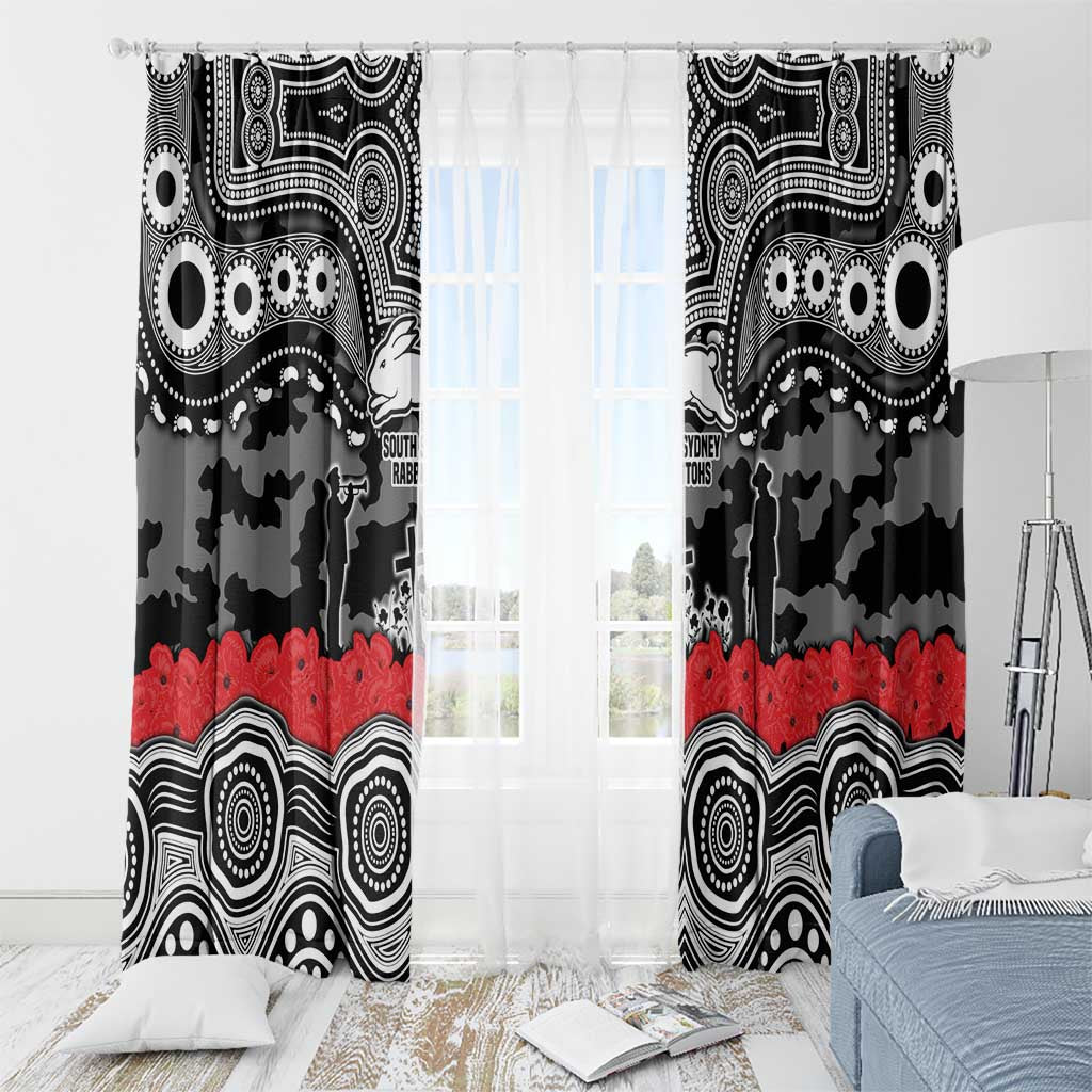 ANZAC Day South Sydney Rabbitohs Window Curtain Military Memorial Aboriginal Indigenous Art